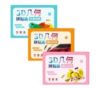 Jeu De Puzzle Géométrique - Pack D'autocollants À Thème Animaux, Kit D'enseignement Pour L'artisanat, Développement De La Créativité Pour L'apprentissage Précoce, Ensemble D'activités En Trois Pièces