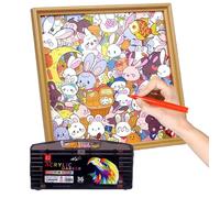 Jeu de Puzzle Lapin Cadre Photo Peint à la Main Artisanat coloriage éducatif Amusant Ensemble 6-12 Ans préscolaire garçons Filles noël Anniversaire Vacances Avion Voyage Bricolage activité cré