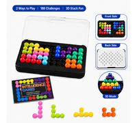 Jeu de puzzle logique 3D, défi d'arrangement de perles colorées recto-verso, jouet de bureau pour l'entraînement cérébral des adultes, jeu de loisir portable pour le voyage et la réduction du stress A