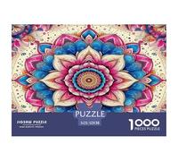 Jeu de Puzzle Mandala Fleurs pour Adultes Mandala Floral Pastel, Un défi Stimulant et Relaxant pour Les méninges (52x38 cm/1000pcs).