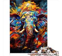 Jeu de Puzzle pour Adultes, éléphant psychédélique, Puzzle Difficile et Dur, Planche recyclée de qualité supérieure pour Adultes, Enfants, garçons et Filles, Cadeau de Noël (26 x 38 cm)