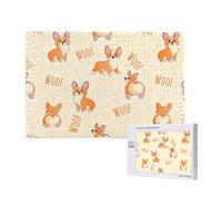 Jeu de Puzzle pour Adultes, Puzzles stimulants, Puzzles de 1000 pièces, Corgi avec os et Mots