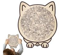 Jeu de Puzzle pour Chat - Jeu de société éducatif, Puzzle en Bois décoration Animale | 135 pièces Jeux éducatifs pour d'âge préscolaire, Filles et Jouets créatifs en Bois pour favoriser la