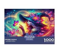 Jeu de Puzzle Sorcière 1000 pièces pour Hommes et Femmes - Sorcière psychédélique, Florale et Cosmique - Activité pour Toute la Famille, Jeu éducatif, défi 38 x 26 cm / 1000 pièces