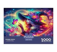 Jeu de Puzzle Sorcière pour Toute la Famille, 1000 pièces - Cadeau psychédélique Floral Cosmique pour Hommes et Femmes, décoration Amusante pour la Maison, 70 x 50 cm / 1000 pièces