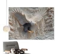 Jeu de puzzle sur la faune - Motif pygargue à tête blanche sculpté, défi de 1000 pièces, illustration réaliste de la nature, assemblage de haute qualité | Pour les amoureux de la nature, activités soc