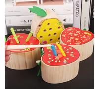 Jeu De Puzzles 3d En Bois Pour Enfants, 8 Couleurs, Capture D'insectes, Ver, Pêche Magnétique, Jeux Montessori, Chenille Magnétique