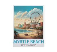 Jeu De Puzzles Classique, Puzzle 1000 Pièces pour Adultes Et Enfants，Affiche de Voyage Vintage de Myrtle Beach en Caroline du Sud，Bricolage Décor À La Maison Jouet Créatif（75x50cm）-AQ13