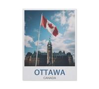 Jeu De Puzzles Classique, Puzzle 1000 Pièces pour Adultes Et Enfants，Affiche de Voyage Vintage d'Ottawa Canada，Bricolage Décor À La Maison Jouet Créatif（38x26cm）-BB93