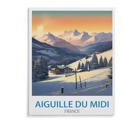 Jeu De Puzzles Classique, Puzzle 1000 Pièces pour Adultes Et Enfants，Aiguille du Midi Affiche Vintage de Voyage en France，Bricolage Décor À La Maison Jouet Créatif（50x70cm）-A98