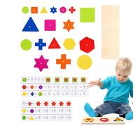 Jeu de puzzles de combinaison de S géométriques, jeu de société d'apprentissage en bois, jeu d'apprentissage en bois pour maternelle et maternelle