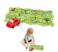 Jeu de puzzles sur rail - Kit de voiture de puzzle interactif pour - Jouet préscolaire aux couleurs vives pour les festivals, les anniversaires, les pistes attrayantes et les énigmes du