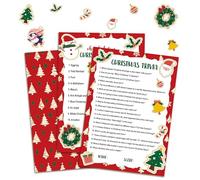 Jeu de questionnaires de Noël - 30 cartes de questions et une carte de réponse, jeu de Noël amusant pour réunions de famille, fournitures de fête de Noël - SDTR01
