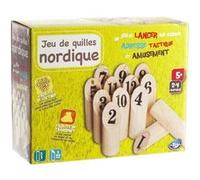BeToys – Jeu de quilles nordiques en bois JJA – 12 quilles numérotées, pour enfants, extérieur