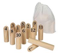 BeToys – Jeu de quilles nordiques en bois JJA – 12 quilles numérotées, pour enfants, extérieur