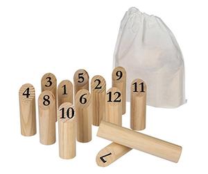 Jeu de quilles en bois 5 ans to 99 ans, Beige