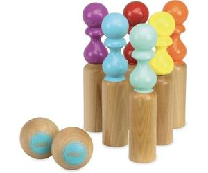 Jeu de Quilles en bois Naturel 6 Quilles Colorées Retro Vilac® France