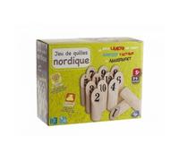 Jeu de quilles en bois - Nordique - 12 quilles numérotées - Pour adultes et enfants à partir de 5 ans