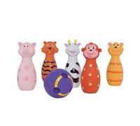 Ludi Jeu de quilles Animaux – 5 quilles souples, balle adaptée, dès 10 mois – Multicolore