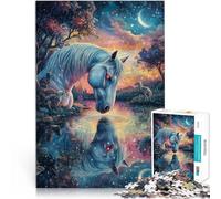 Jeu de Quiz Cheval aux Yeux Rouges Puzzles pour Adultes de 2000 pièces 70x100cm Chaque pièce est Unique - Jeu Familial Stimulant et Amusant