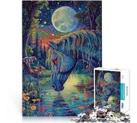 Jeu de Quiz Cheval Fantastique coloré Puzzles pour Adolescents de 1000 pièces 38x52cm Décoration d'intérieur et Cadeaux Uniques Convient aux Personnes de Plus de 14 Ans