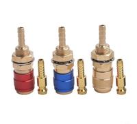 Jeu de raccords rapides en laiton pour tuyau de 6 mm - Compatible avec les modèles de chalumeaux de soudage TIG 12/18/20/27, kit de 6 pièces pour soudage efficace, travail des métaux et applications