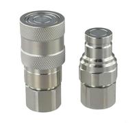 Jeu de raccords rapides hydrauliques avec soupape, mécanisme de verrouillage à bille en acier, convient pour les ports NPT1/4, 3/8, 1/2, 3/4 utilisés dans les systèmes hydrauliques agricoles et