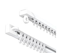Jeu de Rails à Rideaux 300 cm-Sans Percage, système de rideau rail à fixation Avec roulettes muettes, rail de guidage pour plafonds, murs et fenêtres lisses(Plafond Montage,190 cm (6.2ft))