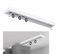 Jeu De Rails À Rideaux En Aluminium, Rail De Rideau De 1m 3m 4m 6m, Ensemble De Rail De Plafond En Aluminium pour Rideaux, with Mute Track Curtain Room Divider pour Salon, Douche (Color : White, Siz