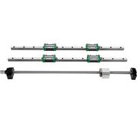 Jeu de rails de guidage linéaire SucceBuy, 2 pièces HGR20-1500 mm et 1 pièce RM1605-1500 mm Vis à billes avec kit BF12/BK12, rails de glissement linéaires pour fraiseuses DIY CNC, tours, fraiseuses