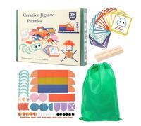 Jeu de réflexion en bois en forme de menthe, anneaux modèle puzzle bâtons jouet éducation ensemble créatif logique empilage triage garçons filles préscolaire homeschooling