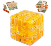 Jeu De Réflexion Puzzle Maze Cube, Cube Puzzle 3D Labyrinthe, Jouet D'entraînement à La Logique, Objets en Relief, Jouets Sensoriels Sympas pour Les Cadeaux d'anniversaire, Prix éducatifs pour Yellow