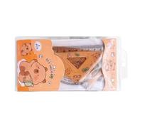 Jeu De Règles De Géométrie Capybara - 4x Outils De Mesure Mathématique Avec Triangle De Coquille Pour Les Étudiants | Kits De Papeterie Pour Dessiner Des Scolaires, Fournitures Éducatives