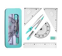 Jeu de règles pour l'école - Jeux de géométrie en boîte | Rapporteur de géométrie de boussole mathématique | Kit de boussole mathématique | Ensemble de et rapporteur de dessin | Kit de