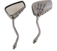 Jeu de rétroviseurs Skeletor Moto Quad ATV Rétroviseur universel M10 Argent