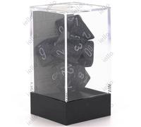 Chessex – Set de 7 dés Granite Ninja – Noir et Argent