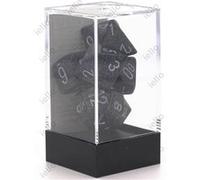 Jeu de rôles Chessex Set de 7 dés Granite Ninja Noir et Argent Noir et Argent E