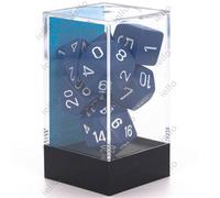 Chessex Set de 7 dés Jeu de rôles – Opaque – Bleu et blanc