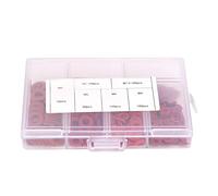 Jeu de rondelles d'isolation rouges zinguées en acier au carbone de 500 pièces avec six tailles M2 M2,5 M3 M4 M5 M6 pour les connexions automobiles et marines