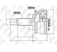 FEBEST 0110-GSU45A48 Jeu de joints, arbre de transmission