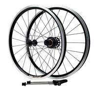 Jeu De Roues BMX 20in 406/451mm Roues pour Vélo Pliable QR Avant 100mm Arrière 130mm Frein C/V Moyeux 20/24H pour Cassette 7-12 Vitesses Jantes en Alliage D'aluminium(Black,451)