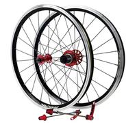 Jeu De Roues BMX Vélo Pliant 20 Pouces 406 451 Jante Frein V/C Frein 100/130mm Jantes Aluminium Alliage Moyeux 20/24Trous QR Roue Avant Arrière pour Cassette 7-12 Vitesses(Red Front Rear,451)