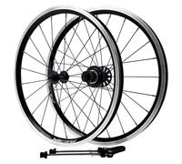 Jeu De Roues BMX Vélo Pliant 20 Pouces 406 451 Jante Frein V/C Frein 100/130mm Jantes Aluminium Alliage Moyeux 20/24Trous QR Roue Avant Arrière pour Cassette 7-12 Vitesses(Black Front Rear,451)