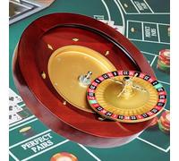 Jeu de roues de roulette 45,7 cm, design en bois de luxe, disposition double zéro, jeu en bois massif pour soirée de jeu à domicile ou fête en boîte