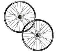 Jeu De Roues De Vélo À Dégagement Rapide 26 '' 27,5 '' 29 '', Ensemble De Roues Avant Arrière VTT Double Couche Frein À Disque Paire de Roues Moyeu 32H for 7 8 9 10 11 Vitesses(Black,26inch)