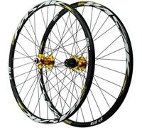 Jeu De Roues De Vélo À Pneu 26/27,5/29 Pouces, Moyeu Avant 2/arrière À 5 Roulements, Frein À Disque en Alliage, Roue De Vélo À Roulement Scellé, Cassette 7-12 S, Jante 32H(Gold,27.5inch)
