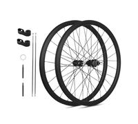 Jeu De Roues De Vélo De Route 700C avec Frein À Disque À Verrouillage Central, Jantes en Fiber De Carbone 32/37mm, Axe Traversant De 100mm/142mm, 8-12 Vitesses Cassette(32mm)