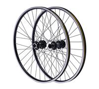 Jeu de roues de VTT 27,5" - Jantes en alliage d'aluminium - Freins à disque à double trou - Pour cassettes de 7, 8, 9, 10, 11 et 12 s (avant et arrière) - Noir - 27,5"