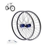 Jeu de roues de VTT de 27,5", jantes en aluminium léger, double disque à six trous, roues de vélo à 32 trous, capacité de charge de 200 kg, compatible avec les groupes de pignons 7 à 12 vitesses (bleu