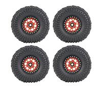 Jeu de roues en alliage avec pneus en caoutchouc pour camion crawler RC 1/10, pneus plus larges à bande de roulement profonde, roues en alliage durables offrant un fort (120mm)